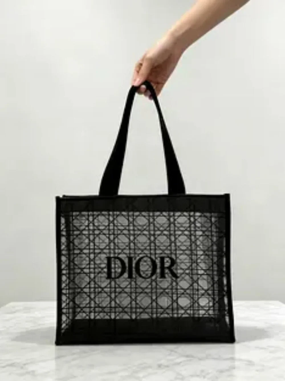 GWP Dior Black Mesh Signature Tote